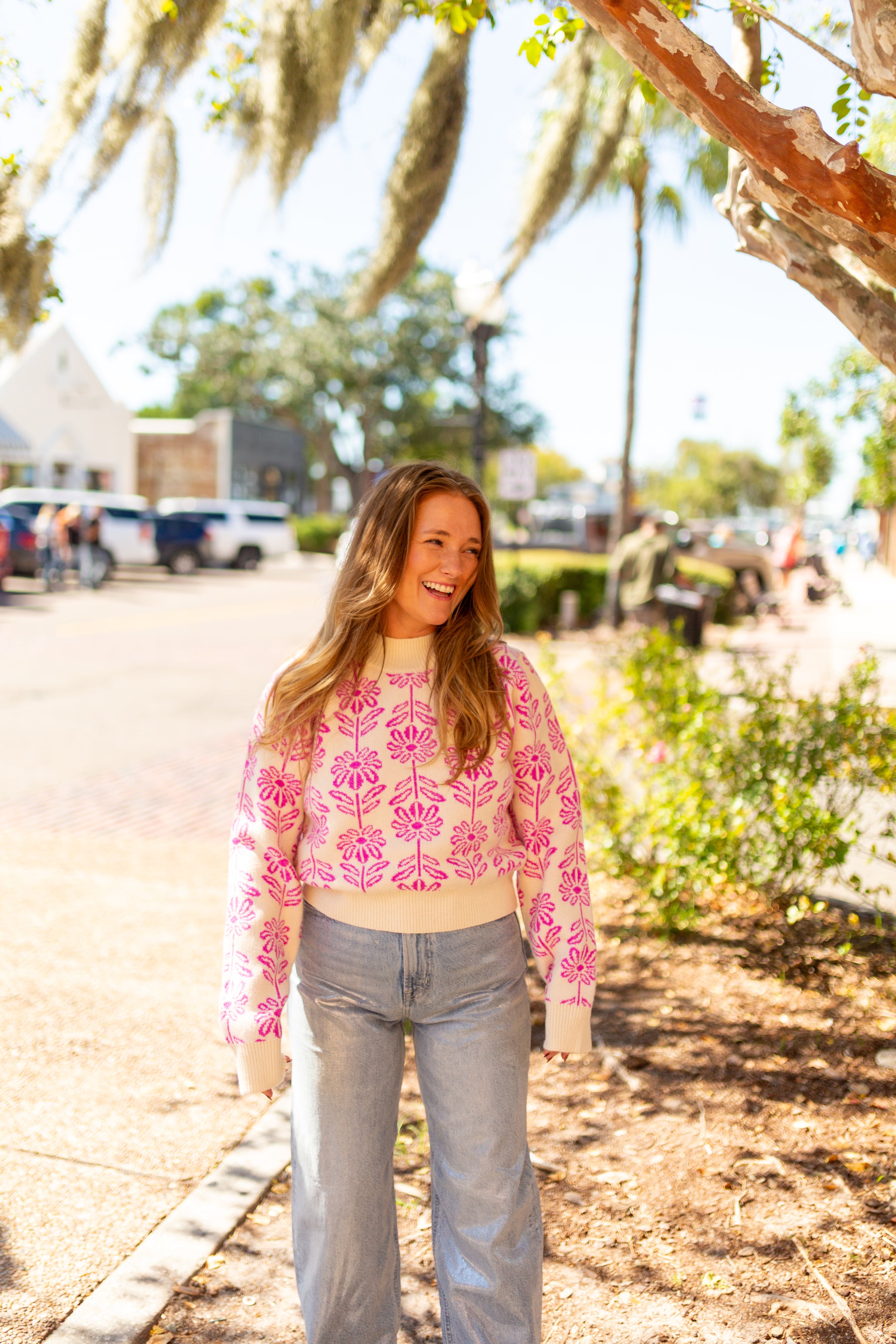 Daisy Girl Sweater : Pink | Colie's Clothing + Gifts